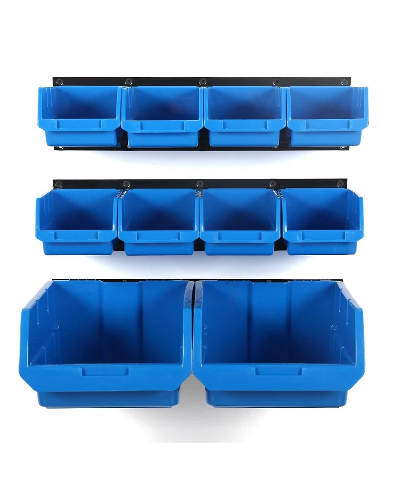 Xdovet Wall Mounted Parts Rack Bins Rails Organizer