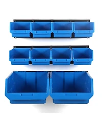 Xdovet Wall Mounted Parts Rack Bins Rails Organizer