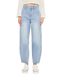 KanCan Women's Rea Ultra High Rise Tapered Wide-Leg Jeans