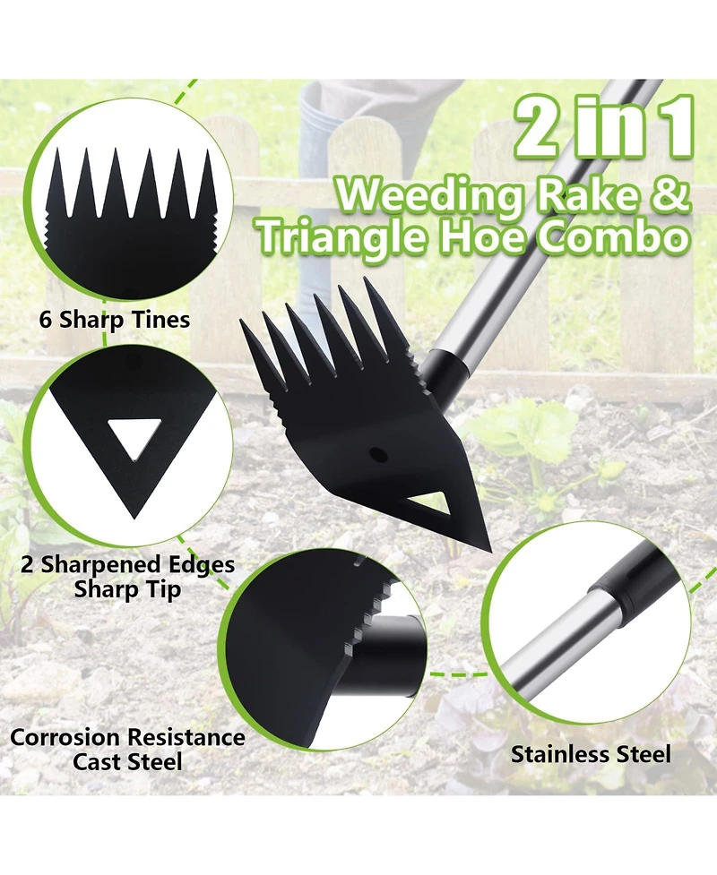 Xdovet Weed Puller Long Handle Hoe Garden Uprooting Tool