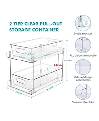 Xdovet Under Sink Organizer 2 Tier Pull Out Drawer