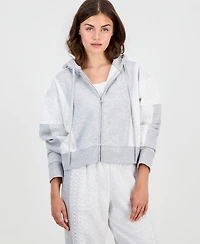 And Now This Petite Crochet-Trim Zip-Front Hoodie, Macy's Exclusive