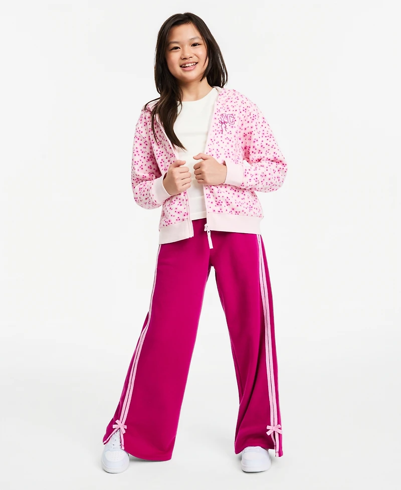 Epic Threads Girls' Xs-xl Nyc Bow Printed Zip Fleece Hoodie, Macy's Exclusive