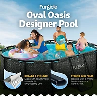 Funsicle 9'10" Oasis Designer Oval Above Ground Pool w/ Pump