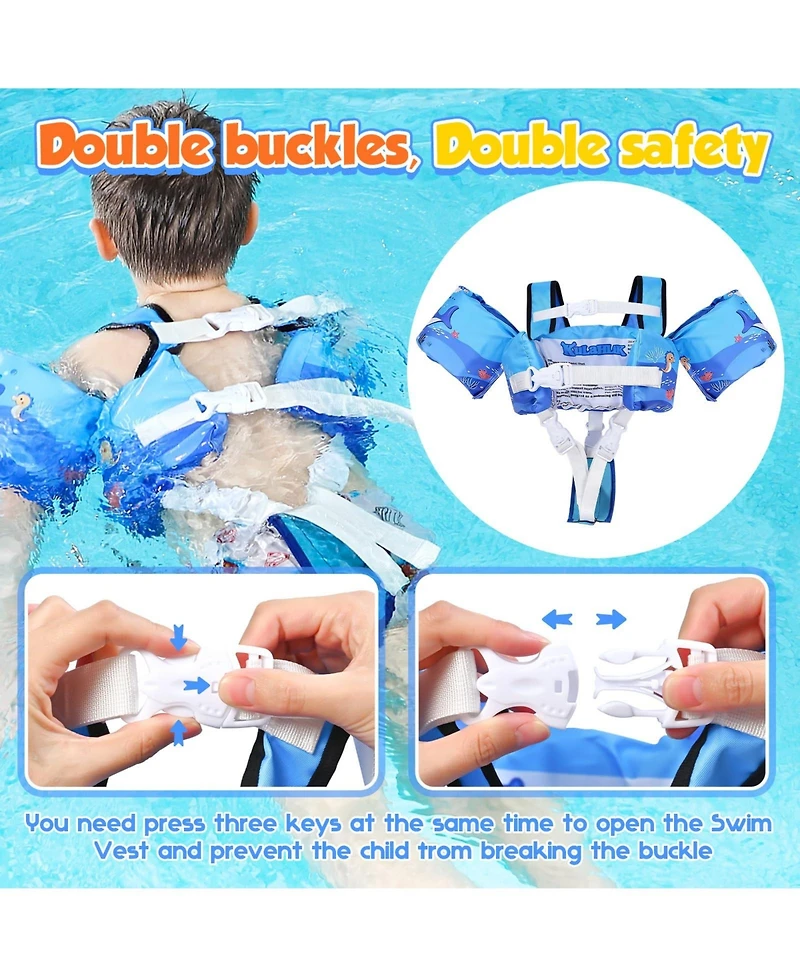 Aofar Swim Vest Floaties Kids Puddle Jumper Arm Wings Beach Pool