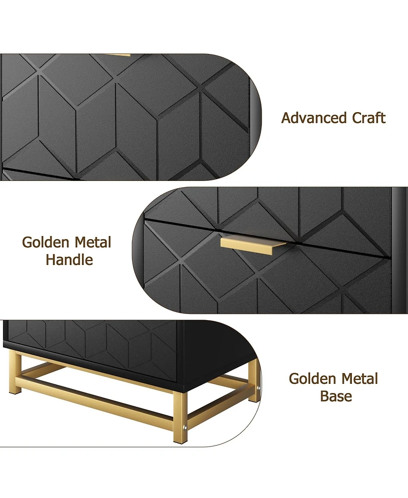 Gaomon 6 Drawer Dresser with Wide Storage, Chest Organizer Metal Legs, Modern Dressers & chests of Drawers