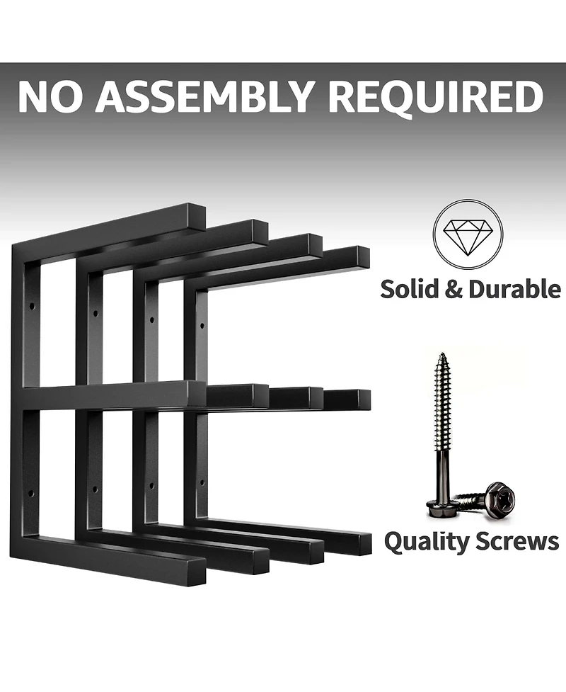 Xdovet Wood Lumber Rack Wall Mount 6-Level Metal Storage Organizer 