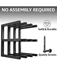 Xdovet Wood Lumber Rack Wall Mount 6-Level Metal Storage Organizer 