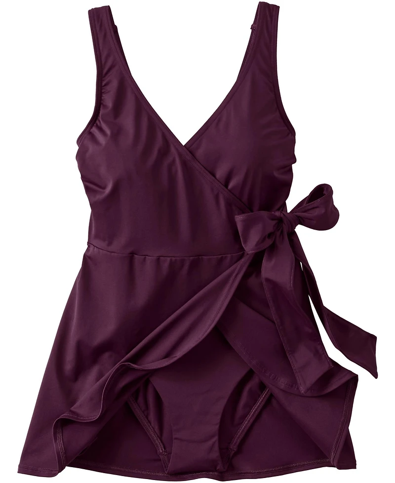 Lands' End Petite Side Tie Mini Swim Dress Swimsuit