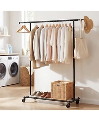 Costway Garment Rack with Extendable Rods, Clothes Stand on Wheels for , Dressing Rooms