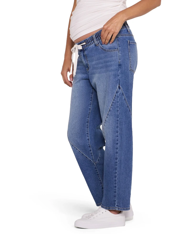 Motherhood Maternity Women's Drawstring Pull On Barrel Jean
