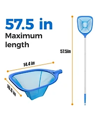 Xdovet Pool Skimmer Net Leaf Rake Telescopic Pole