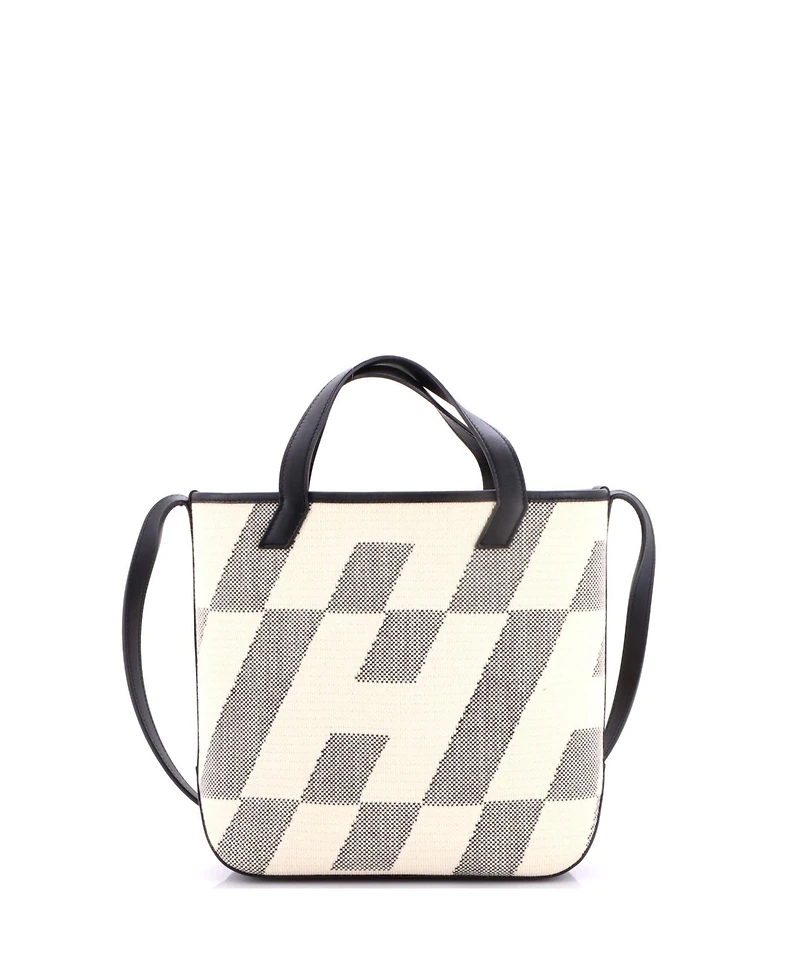 Pre-Owned Hermes Cabas H en Biais Tote Canvas with Leather