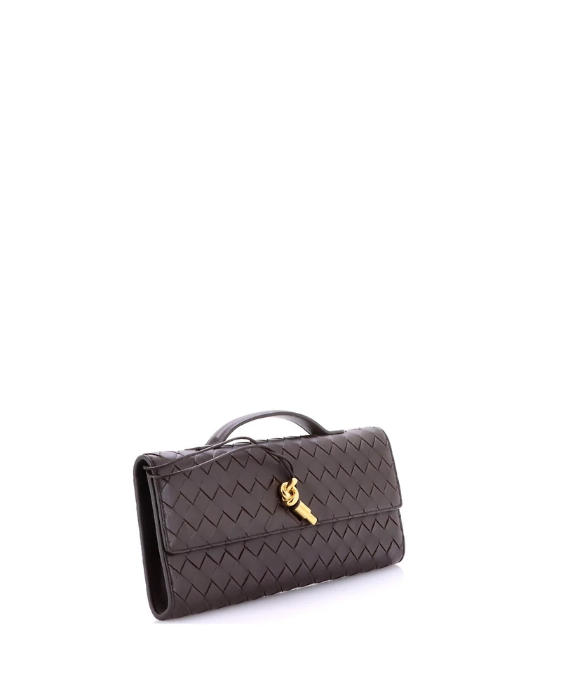 Pre-Owned Bottega Veneta Long Andiamo Top Handle Clutch Intrecciato Nappa