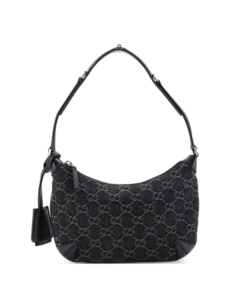 Pre-Owned Gucci Small Horsebit Slim Shoulder Bag Gg Denim with Leather