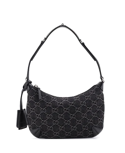 Pre-Owned Gucci Small Horsebit Slim Shoulder Bag Gg Denim with Leather