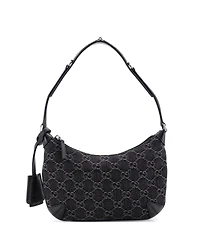Pre-Owned Gucci Small Horsebit Slim Shoulder Bag Gg Denim with Leather