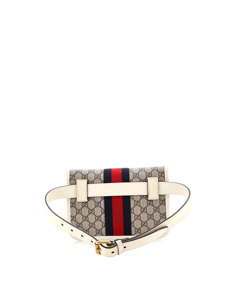 Pre-Owned Gucci Ophidia Flap Belt Bag Gg Coated Canvas with Leather