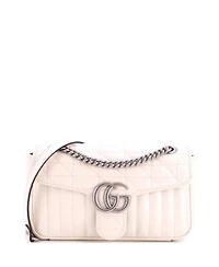 Pre-Owned Gucci Medium Gg Marmont Flap Bag Mixed Matelasse Leather