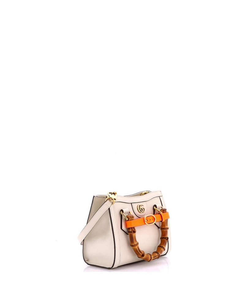 Pre-Owned Gucci Mini Diana Nm Bamboo Handle Tote Leather