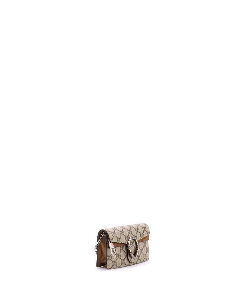Pre-Owned Gucci Super Mini Dionysus Bag Gg Coated Canvas