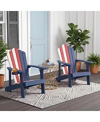 Sugift Weather Resistant Hips Outdoor Adirondack Chair with Rotatable Cup Holder