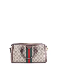 Pre-Owned Gucci Medium Ophidia Boston Bag Gg Coated Canvas