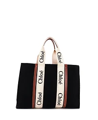 Pre-Owned Chloe Large Woody Tote Felt with Leather and Canvas