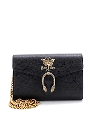 Pre-Owned Gucci Garden Dionysus Chain Wallet Embellished Leather