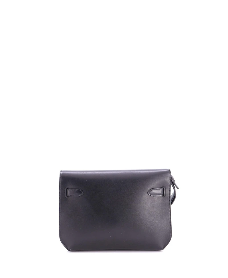 Pre-Owned HERMES 25 Kelly Depeches Pouch Evergrain