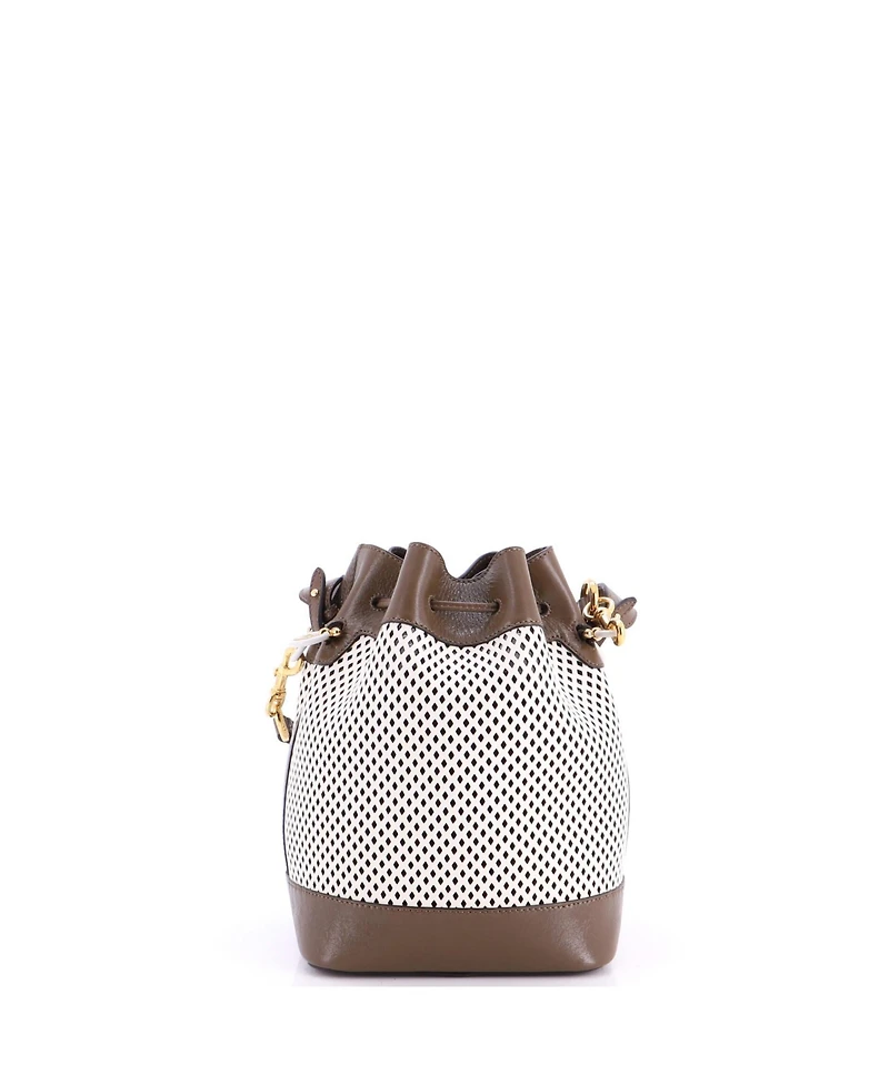 Pre-Owned Fendi Small Mon Tresor Bucket Bag Perforated Leather