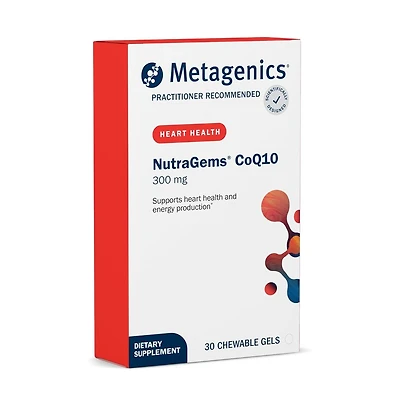Metagenics NutraGems CoQ10 300 Milligram High Absorption Antioxidant Supplement Supports Heart Health, Energy Production and Cellular 30 Chewable Gels
