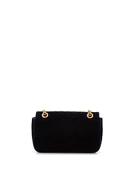 Pre-Owned Gucci Small Gg Marmont Flap Bag Matelasse Velvet