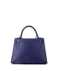 Pre-Owned HERMES Kelly 28 Handbag Blue Epsom with Gold Hardware