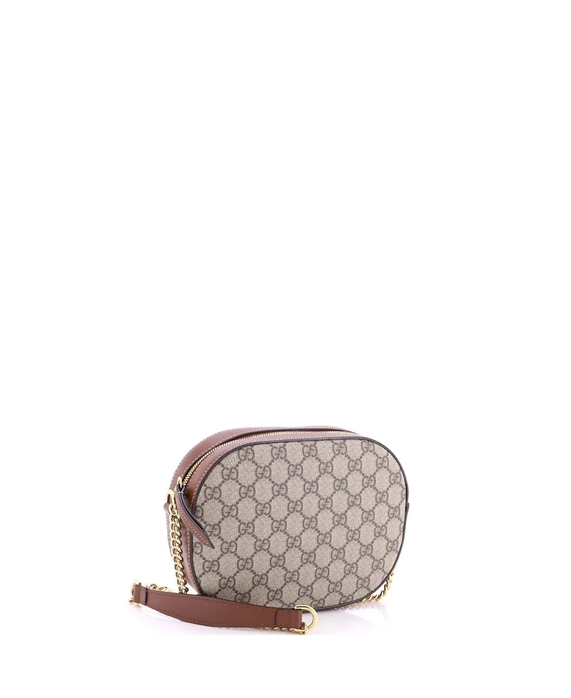 Pre-Owned Gucci Mini Chain Crossbody Bag Gg Coated Canvas and Leather