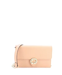 Pre-Owned Gucci Interlocking Wallet on Chain Leather