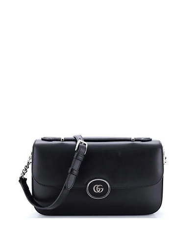 Pre-Owned Gucci Small Petite Gg Flap Shoulder Bag Leather