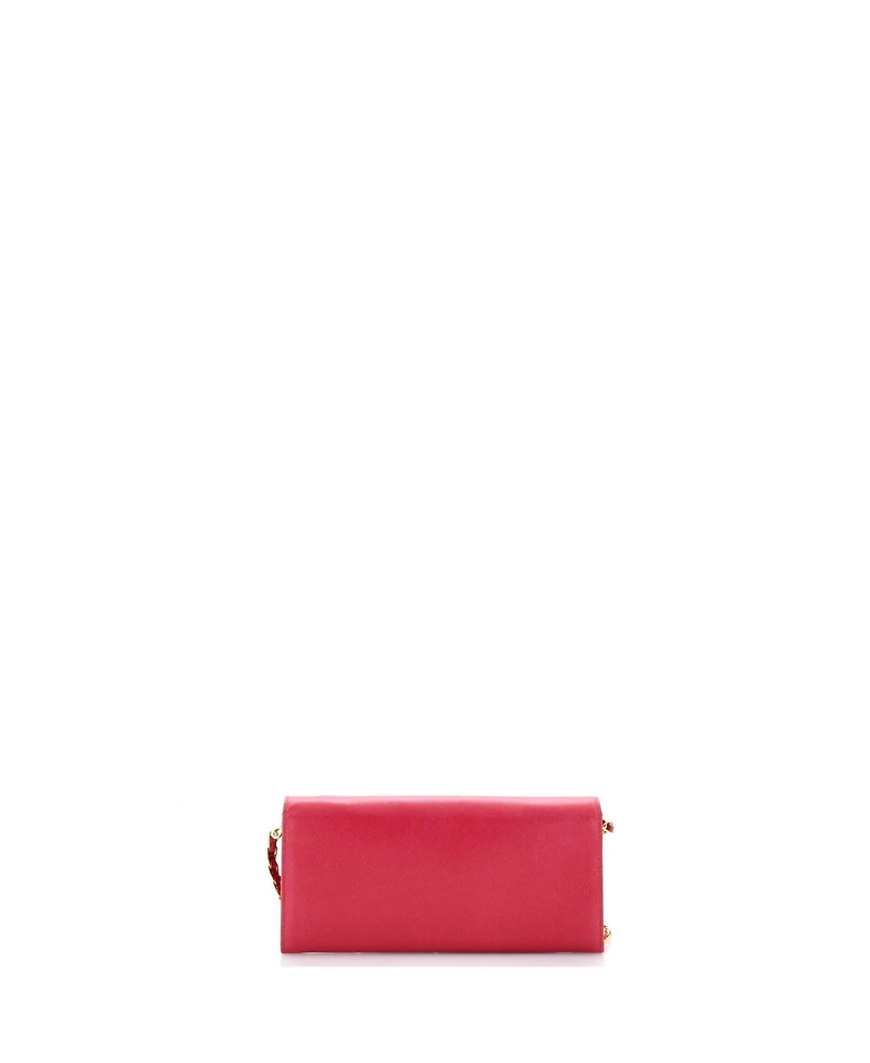 Pre-Owned Prada Wallet on Chain Saffiano Leather