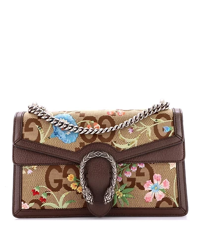 Pre-Owned Gucci Small Dionysus Bag Embroidered Jumbo Gg Canvas