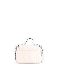 Pre-Owned Gucci Mini Gg Marmont Top Handle Flap Bag Mixed Matelasse Leather