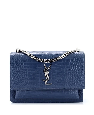 Pre-Owned Saint Laurent Medium Sunset Crossbody Bag Embossed Leather