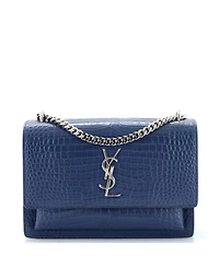 Pre-Owned Saint Laurent Medium Sunset Crossbody Bag Embossed Leather