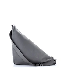 Pre-Owned Prada Large Triangle Logo Zip Messenger Leather