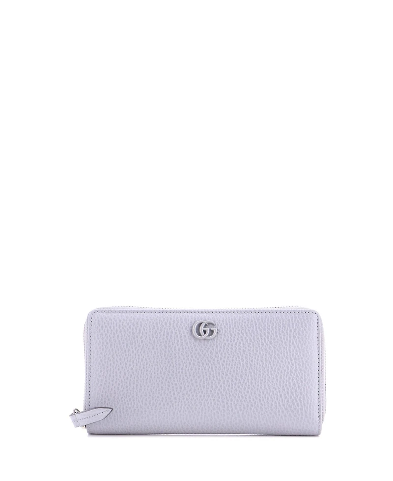 Pre-Owned Gucci Gg Marmont Bamboo Zip Around Wallet Leather