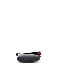 Pre-Owned Gucci Small Web Strap Front Zip Messenger Bag Gg Coated Canvas