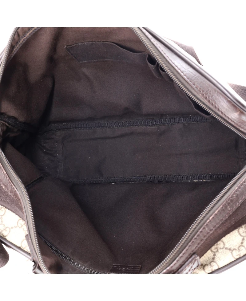 Pre-Owned Gucci Large Front Zip Camera Bag Gg Coated Canvas