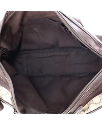 Pre-Owned Gucci Large Front Zip Camera Bag Gg Coated Canvas