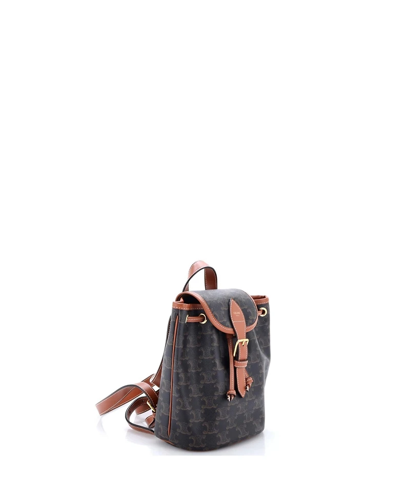 Pre-Owned Celine Mini Folco Backpack Triomphe Coated Canvas