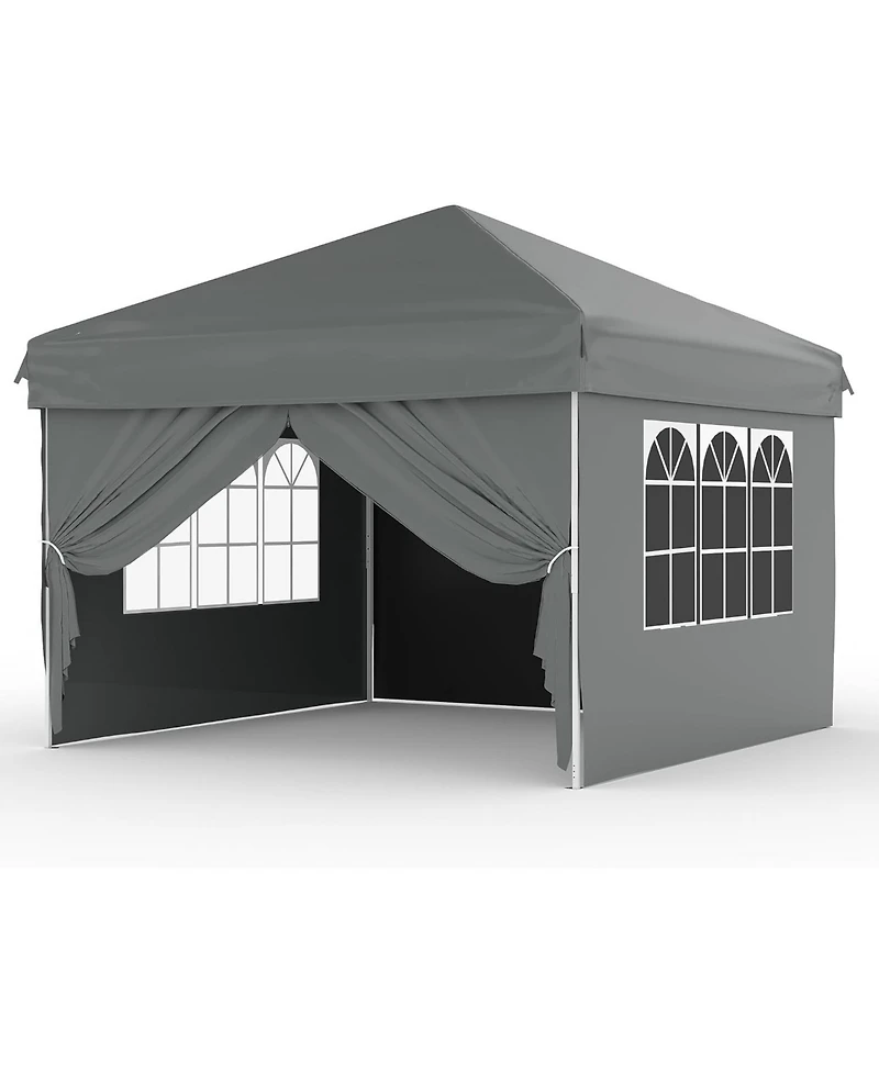 gaomon Easy Pop Up Canopy Tent With 4 Detachable Window Sidewalls - Waterproof Outdoor Portable Canopy With Carry Bag and Guy Lines