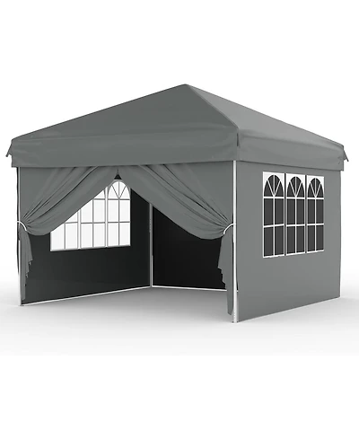 gaomon Easy Pop Up Canopy Tent With 4 Detachable Window Sidewalls - Waterproof Outdoor Portable Canopy With Carry Bag and Guy Lines